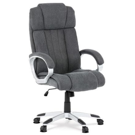 Autronic Kancelářská židle Kancelářská židle, plast ve stříbrné barvě, šedá látka, kolečka pro tvrdé podlahy (KA-L632 GREY2)